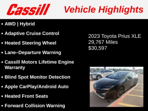 Another view of 2023 Toyota Prius XLE for sale in Cedar Rapids, IA at Cassill Motors