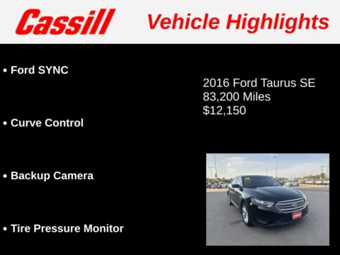 Another view of 2016 Ford Taurus SE for sale in Cedar Rapids, IA at Cassill Motors