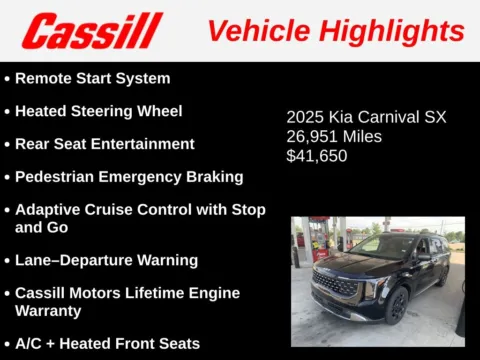 Another view of 2025 Kia Carnival SX for sale in Cedar Rapids, IA at Cassill Motors