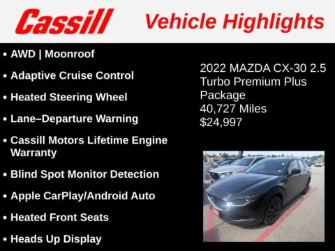 Another view of 2022 Mazda CX-30 2.5 Turbo Premium Plus Package for sale in Cedar Rapids, IA at Cassill Motors