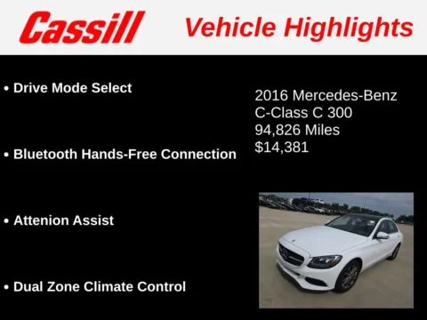 Another view of 2016 Mercedes-Benz C-Class C 300 for sale in Cedar Rapids, IA at Cassill Motors
