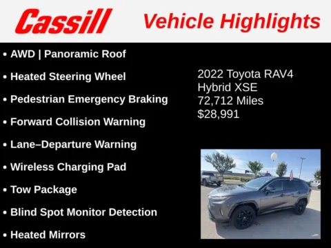 Another view of 2022 Toyota RAV4 Hybrid XSE for sale in Cedar Rapids, IA at Cassill Motors