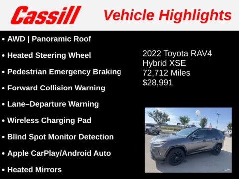 Another view of 2022 Toyota RAV4 Hybrid XSE for sale in Cedar Rapids, IA at Cassill Motors