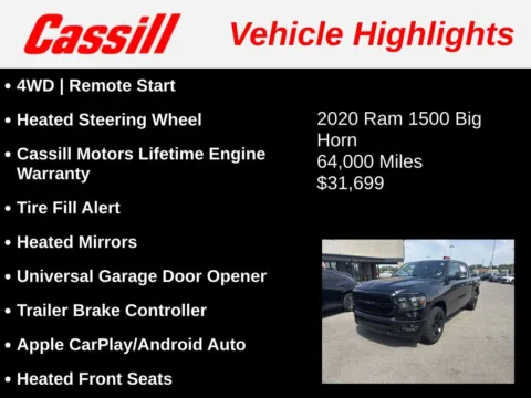 Another view of 2020 Ram 1500 Big Horn/Lone Star for sale in Cedar Rapids, IA at Cassill Motors