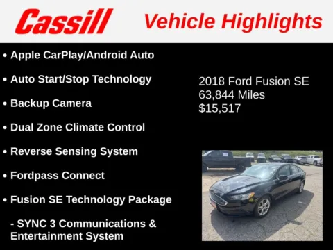 Another view of 2018 Ford Fusion SE for sale in Cedar Rapids, IA at Cassill Motors
