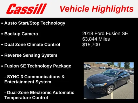 Another view of 2018 Ford Fusion SE for sale in Cedar Rapids, IA at Cassill Motors