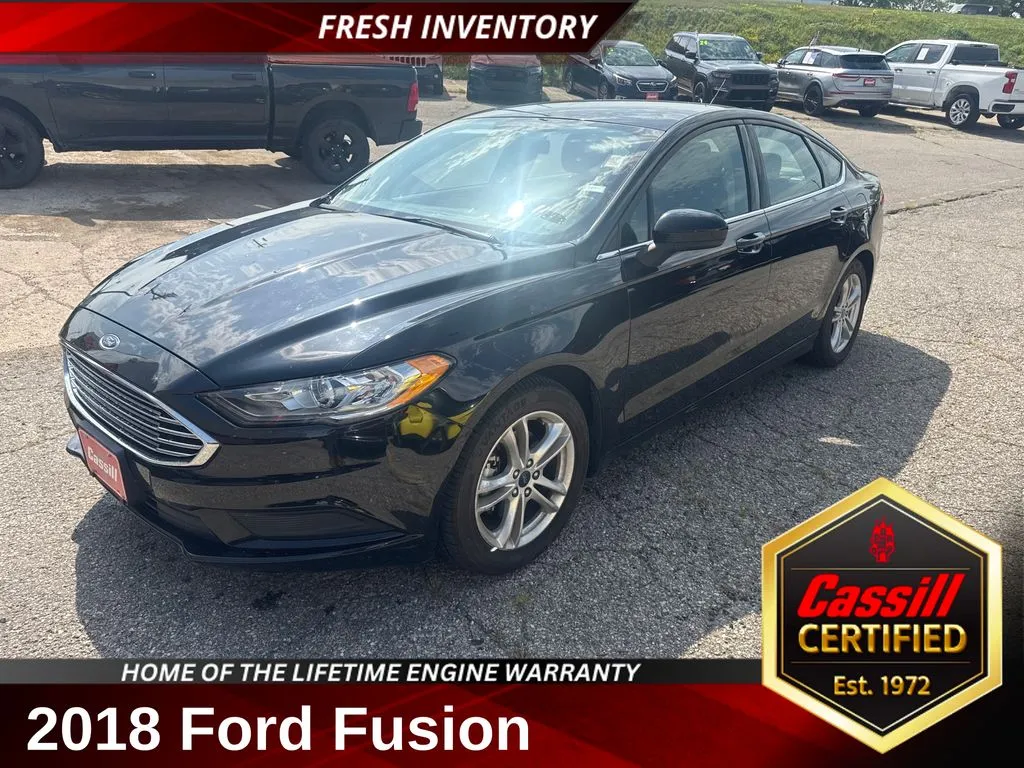 Black 2018 Ford Fusion SE for sale in Cedar Rapids, IA