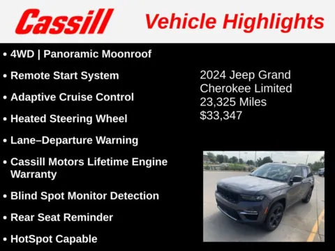 Another view of 2024 Jeep Grand Cherokee Limited for sale in Cedar Rapids, IA at Cassill Motors