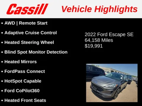 Another view of 2022 Ford Escape SE for sale in Cedar Rapids, IA at Cassill Motors