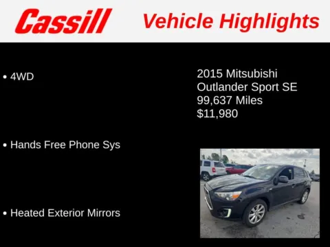 Another view of 2015 Mitsubishi Outlander Sport SE for sale in Cedar Rapids, IA at Cassill Motors