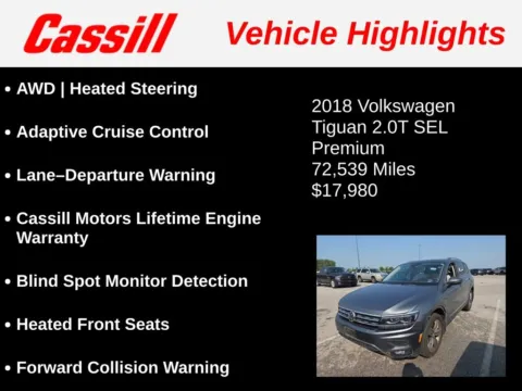 Another view of 2018 Volkswagen Tiguan 2.0T SEL Premium for sale in Cedar Rapids, IA at Cassill Motors