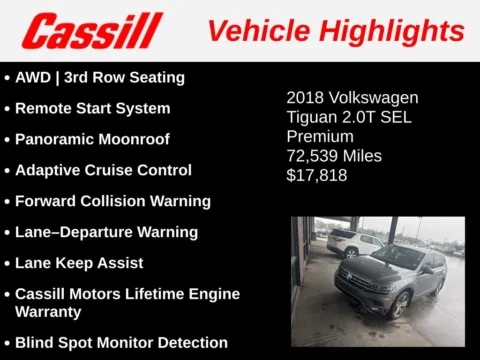 Another view of 2018 Volkswagen Tiguan 2.0T SEL Premium for sale in Cedar Rapids, IA at Cassill Motors