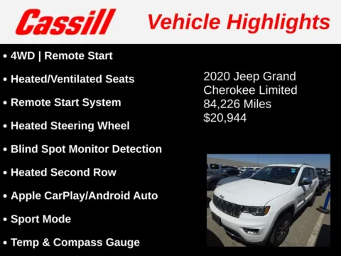 Another view of 2020 Jeep Grand Cherokee Limited for sale in Cedar Rapids, IA at Cassill Motors
