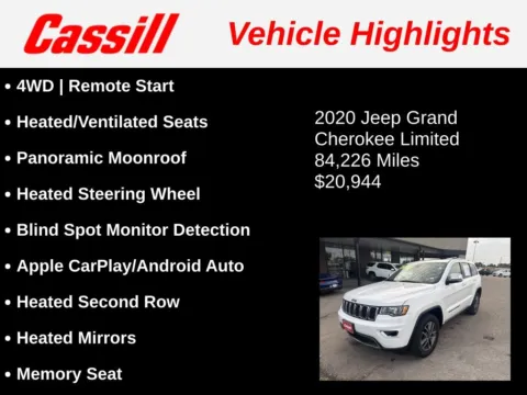 Another view of 2020 Jeep Grand Cherokee Limited for sale in Cedar Rapids, IA at Cassill Motors