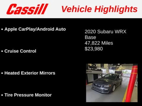 Another view of 2020 Subaru WRX for sale in Cedar Rapids, IA at Cassill Motors