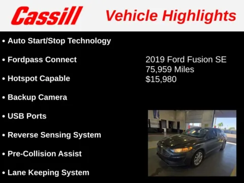 Another view of 2019 Ford Fusion SE for sale in Cedar Rapids, IA at Cassill Motors