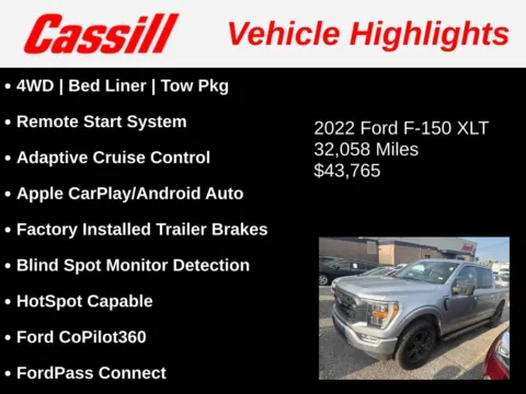 Another view of 2022 Ford F-150 XLT for sale in Cedar Rapids, IA at Cassill Motors