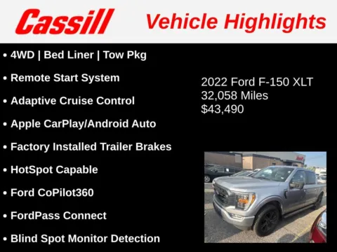 Another view of 2022 Ford F-150 XLT for sale in Cedar Rapids, IA at Cassill Motors