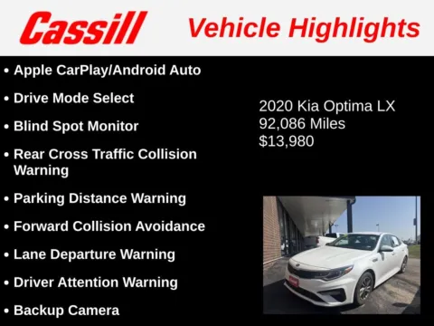 Another view of 2020 Kia Optima LX for sale in Cedar Rapids, IA at Cassill Motors