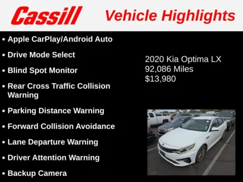 Another view of 2020 Kia Optima LX for sale in Cedar Rapids, IA at Cassill Motors