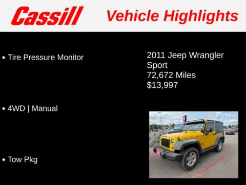 Another view of 2011 Jeep Wrangler Sport for sale in Cedar Rapids, IA at Cassill Motors