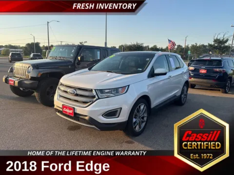 White 2018 Ford Edge Titanium for sale in Cedar Rapids, IA