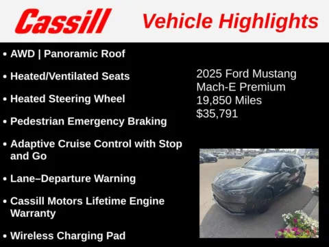 Another view of 2025 Ford Mustang Mach-E Premium for sale in Cedar Rapids, IA at Cassill Motors