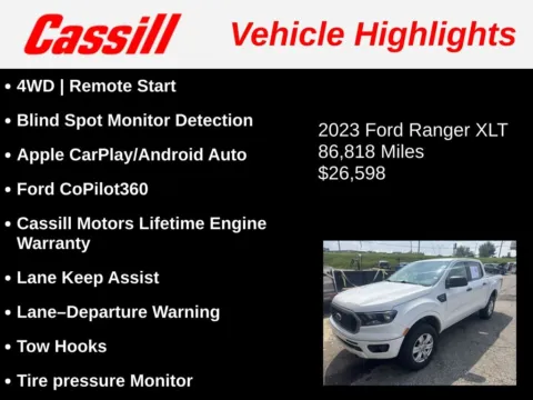 Another view of 2023 Ford Ranger XLT for sale in Cedar Rapids, IA at Cassill Motors