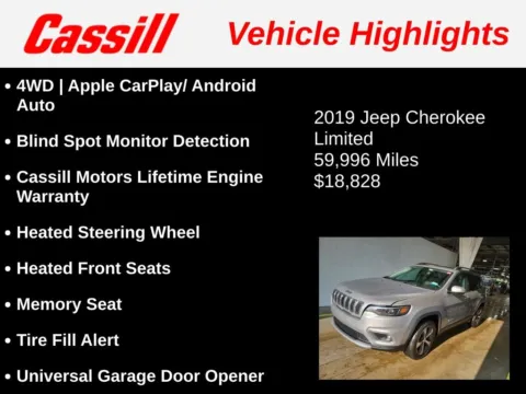 Another view of 2019 Jeep Cherokee Limited for sale in Cedar Rapids, IA at Cassill Motors