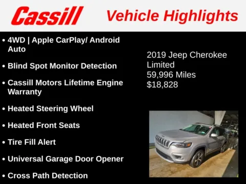 Another view of 2019 Jeep Cherokee Limited for sale in Cedar Rapids, IA at Cassill Motors