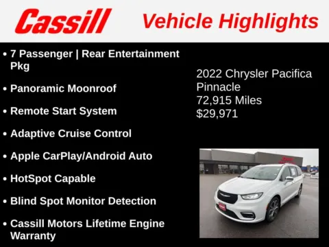 Another view of 2022 Chrysler Pacifica Pinnacle for sale in Cedar Rapids, IA at Cassill Motors