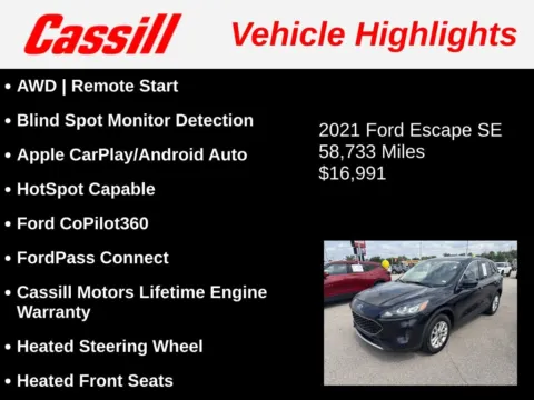 Another view of 2021 Ford Escape SE for sale in Cedar Rapids, IA at Cassill Motors