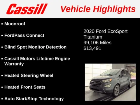 Another view of 2020 Ford EcoSport Titanium for sale in Cedar Rapids, IA at Cassill Motors