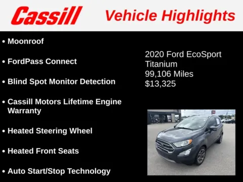 Another view of 2020 Ford EcoSport Titanium for sale in Cedar Rapids, IA at Cassill Motors