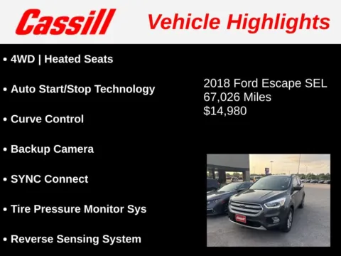 Another view of 2018 Ford Escape SEL for sale in Cedar Rapids, IA at Cassill Motors