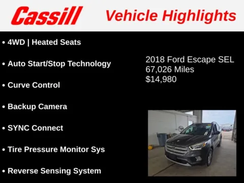 Another view of 2018 Ford Escape SEL for sale in Cedar Rapids, IA at Cassill Motors