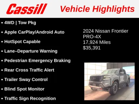 Another view of 2024 Nissan Frontier PRO-4X for sale in Cedar Rapids, IA at Cassill Motors