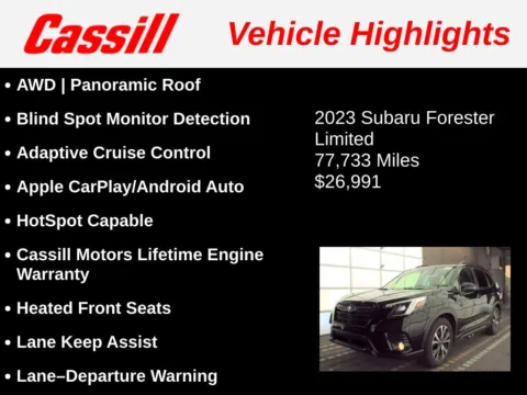 Another view of 2023 Subaru Forester Limited for sale in Cedar Rapids, IA at Cassill Motors