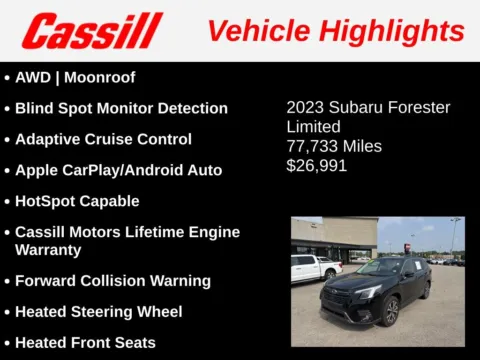Another view of 2023 Subaru Forester Limited for sale in Cedar Rapids, IA at Cassill Motors