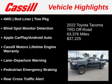 Another view of 2022 Toyota Tacoma TRD Off-Road for sale in Cedar Rapids, IA at Cassill Motors
