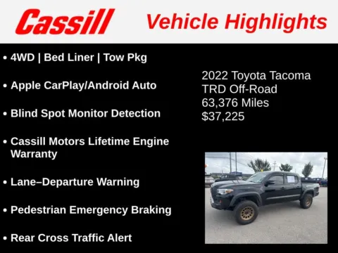 Another view of 2022 Toyota Tacoma TRD Off-Road for sale in Cedar Rapids, IA at Cassill Motors