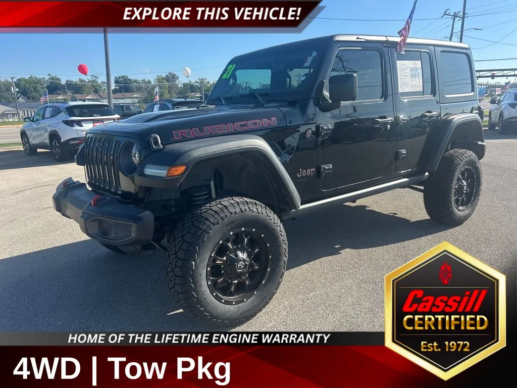 Black 2021 Jeep Wrangler Unlimited Rubicon for sale in Cedar Rapids, IA