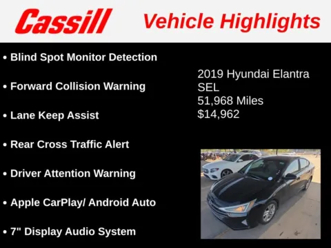 Another view of 2019 Hyundai Elantra SEL for sale in Cedar Rapids, IA at Cassill Motors