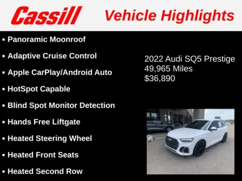 Another view of 2022 Audi SQ5 Sportback Prestige for sale in Cedar Rapids, IA at Cassill Motors