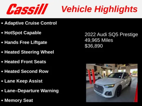 Another view of 2022 Audi SQ5 Sportback Prestige for sale in Cedar Rapids, IA at Cassill Motors