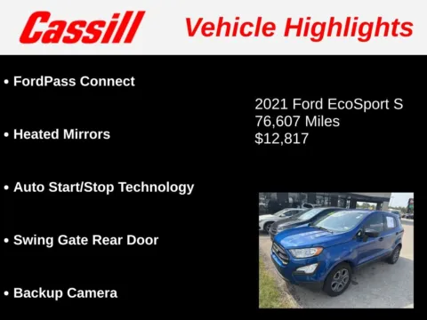 Another view of 2021 Ford EcoSport S for sale in Cedar Rapids, IA at Cassill Motors