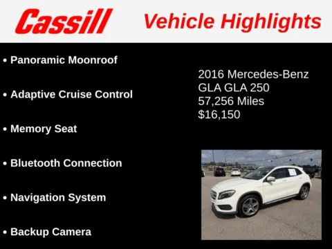 Another view of 2016 Mercedes-Benz GLA 250 for sale in Cedar Rapids, IA at Cassill Motors