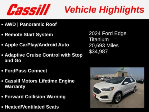 Another view of 2024 Ford Edge Titanium for sale in Cedar Rapids, IA at Cassill Motors