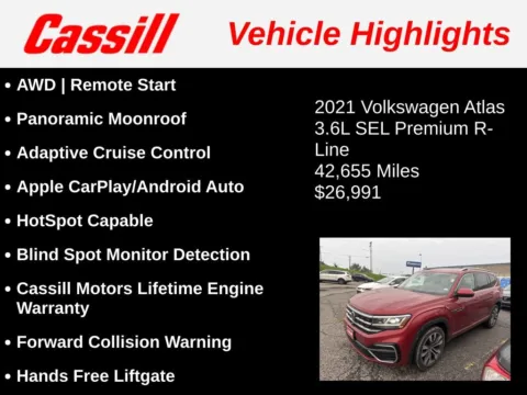 Another view of 2021 Volkswagen Atlas 3.6L V6 SEL Premium R-Line for sale in Cedar Rapids, IA at Cassill Motors