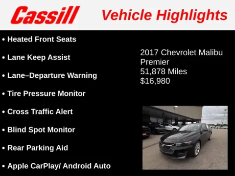 Another view of 2017 Chevrolet Malibu Premier for sale in Cedar Rapids, IA at Cassill Motors